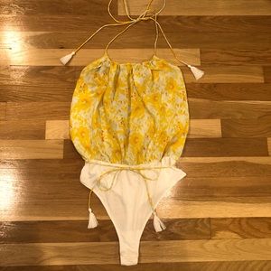 Free People Yellow Body Suit